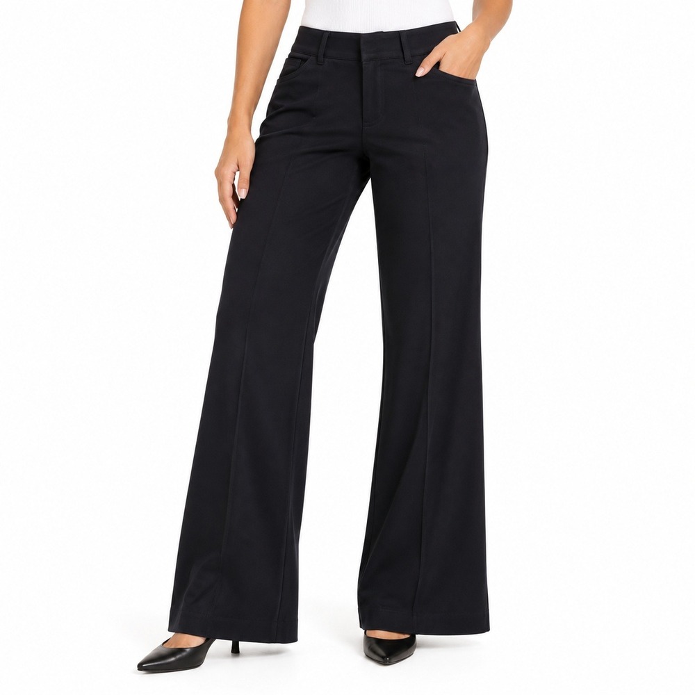Soft Surroundings Pants Women PXS Black Wide Leg Career Stretch Trousers USA
